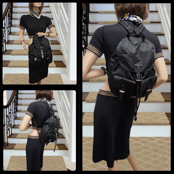 Prada  Black Tessuto Nylon Backpack - Picture 16 of 16